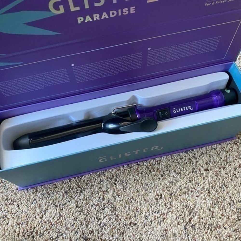 NWT Glister - Paradise 32mm Max Volume Clip Curler - Ultraviolet